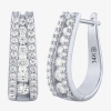 Fine Jewelry (g / Si2) Womens 1 1/2 Ct. T.w. Lab Grown White Diamond 14k Gold 20.9mm Hoop Earrings In White
