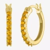 Fine Jewelry Gemstone 14k Gold Over Silver 16mm Hoop Earrings In Yellow