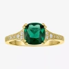 Fine Jewelry Gemstone 14k Gold Over Silver Cushion Cocktail Ring In Green