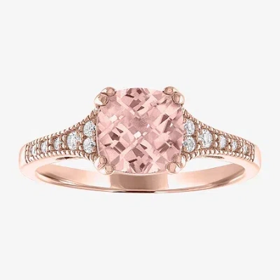 Fine Jewelry Gemstone 14k Gold Over Silver Cushion Cocktail Ring In Pink