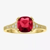 Fine Jewelry Gemstone 14k Gold Over Silver Cushion Cocktail Ring In Red
