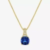 Fine Jewelry Gemstone 14k Gold Over Silver Cushion Pendant Necklace