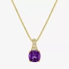 Fine Jewelry Gemstone 14k Gold Over Silver Cushion Pendant Necklace In Purple