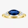 Fine Jewelry Gemstone 14k Gold Over Silver Marquise Cocktail Ring In Blue