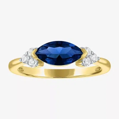 Fine Jewelry Gemstone 14k Gold Over Silver Marquise Cocktail Ring In Blue