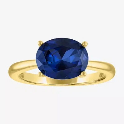 Fine Jewelry Gemstone 14k Gold Over Silver Oval Solitaire Cocktail Ring In Blue