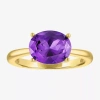 Fine Jewelry Gemstone 14k Gold Over Silver Oval Solitaire Cocktail Ring In Purple