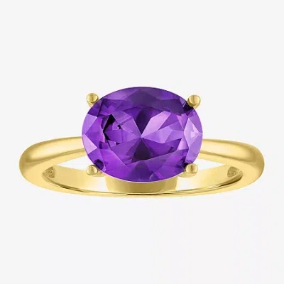 Fine Jewelry Gemstone 14k Gold Over Silver Oval Solitaire Cocktail Ring In Purple