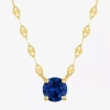 Fine Jewelry Gemstone 14k Gold Over Silver Round 18 Inch Pendant Necklace In Blue