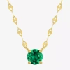 Fine Jewelry Gemstone 14k Gold Over Silver Round 18 Inch Pendant Necklace In Green