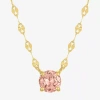 Fine Jewelry Gemstone 14k Gold Over Silver Round 18 Inch Pendant Necklace In Pink