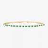 Fine Jewelry Gemstone 14k Gold Over Silver Sterling Silver Bangle Bracelet In Green