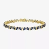 Fine Jewelry Gemstone 18k Gold Over Silver 7.25 Inch Tennis Bracelet In Blue