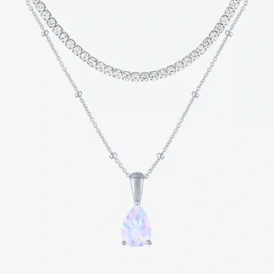 Fine Jewelry Gemstone 2-pc. Necklace Set In White