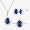 Fine Jewelry Gemstone Pear 3-pc. Pendant Necklace Set In Blue