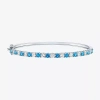 Fine Jewelry Gemstone Sterling Silver Bangle Bracelet In Blue