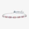 Fine Jewelry Gemstone Sterling Silver Bolo Bracelet In Pink