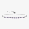Fine Jewelry Gemstone Sterling Silver Bolo Bracelet In Purple