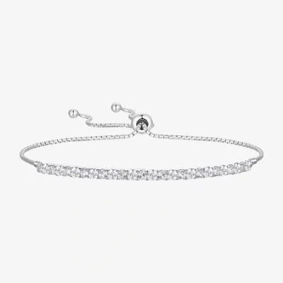 Fine Jewelry Gemstone Sterling Silver Bolo Bracelet In White