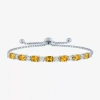 Fine Jewelry Gemstone Sterling Silver Bolo Bracelet In Yellow