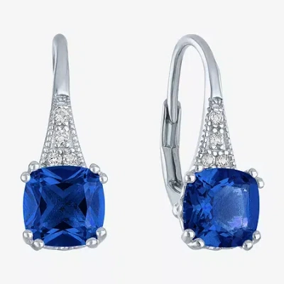 Fine Jewelry Gemstone Sterling Silver Cushion Drop Earrings