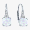 Fine Jewelry Gemstone Sterling Silver Cushion Drop Earrings In Multi