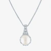 Fine Jewelry Gemstone Sterling Silver Cushion Pendant Necklace In White