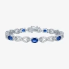 Fine Jewelry Gemstone Sterling Silver Infinity 7.5 Inch Tennis Bracelet