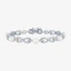 Fine Jewelry Gemstone Sterling Silver Infinity 7.5 Inch Tennis Bracelet In White
