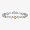 Fine Jewelry Gemstone Sterling Silver Infinity 7.5 Inch Tennis Bracelet In Yellow