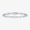 Fine Jewelry Gemstone Sterling Silver Oval Tennis Bracelet In Multi