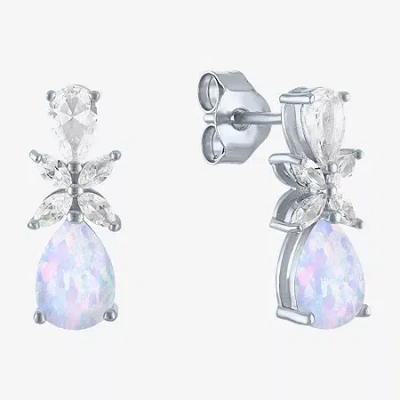 Fine Jewelry Gemstone Sterling Silver Pear Drop Earrings In Multi
