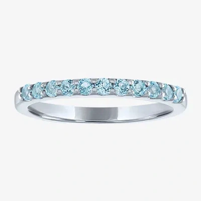 Fine Jewelry Gemstone Sterling Silver Stackable Ring In Blue