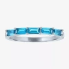 Fine Jewelry Gemstone Sterling Silver Stackable Ring In Blue