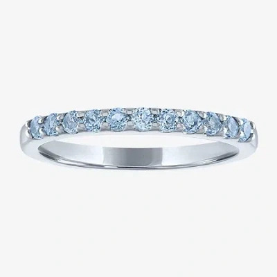 Fine Jewelry Gemstone Sterling Silver Stackable Ring In Blue