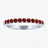 Fine Jewelry Gemstone Sterling Silver Stackable Ring In Burgundy