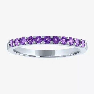 Fine Jewelry Gemstone Sterling Silver Stackable Ring In Purple