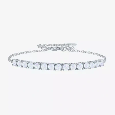 Fine Jewelry Gemstone Sterling Silver Tennis Bracelet In Multi