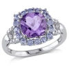 Fine Jewelry Genuine Amethyst & Tanzanite Ring In Purple