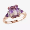 Fine Jewelry Genuine Ametrine Amethyst And Diamond-accent Ring In Purple