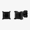 Fine Jewelry Genuine Black Spinel Stainless Steel 15mm Stud Earrings In Transparent