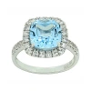 Fine Jewelry Genuine Blue Topaz & Lab-created White Sapphire Sterling Silver Ring In Blue