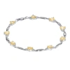 Fine Jewelry Genuine Citrine Heart-shaped Sterling Silver Bracelet In Transparent