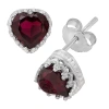 Fine Jewelry Genuine Garnet Sterling Silver Earrings In Red