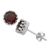 Fine Jewelry Genuine Garnet Sterling Silver Earrings In Red