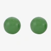 Fine Jewelry Genuine Jade 14k Yellow Gold Stud Earrings In Transparent