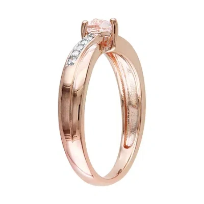 Fine Jewelry Genuine Morganite & Diamond-accent Heart-shaped Ring In Pink