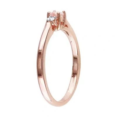Fine Jewelry Genuine Morganite And Diamond-accent Ring In Transparent