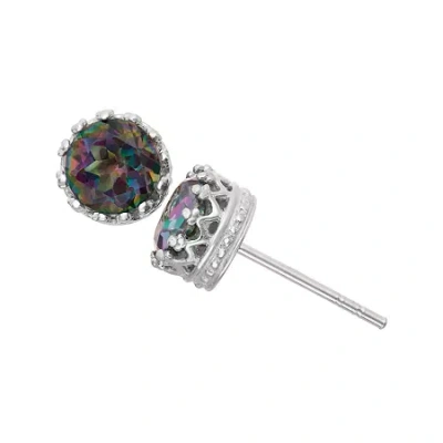 Fine Jewelry Genuine Mystic Green Topaz Sterling Silver Earrings In Multi