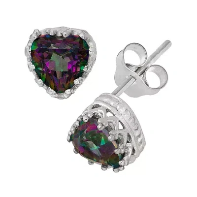 Fine Jewelry Genuine Mystic Green Topaz Sterling Silver Earrings In Multi